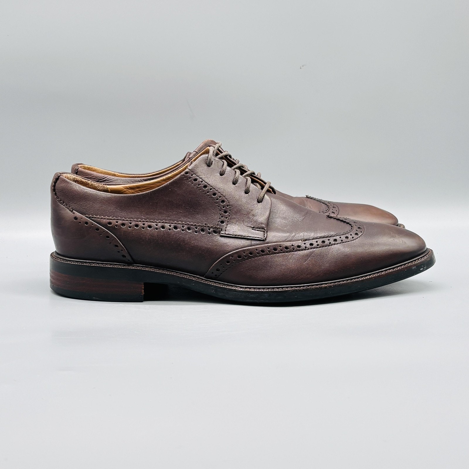 Cole Haan Shoes Mens 9.5 Brown Leather Grand Os Wingtip Oxford Dress Brogue